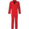 Callisto, Flame Retardant Coveralls, Red, Cotton, Stud Closure, Chest 44", Leg 31", Regular, L thumbnail-0