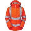 PR705 Ladies Hi-Vis Mesh Lined Breathable Storm Coat Orange Size 22 thumbnail-0