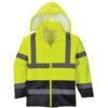 H443 Hi-Vis Classic Contrast Yellow/Navy Rain Jacket - M thumbnail-0