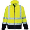 S425 Hi-Vis Yellow/Navy Contrast Soft Shell Jacket - XL thumbnail-0