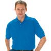 Polo Shirt, Men, Royal Blue, Cotton/Polyester, Short Sleeve, L thumbnail-0