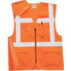 Hi-Vis Waistcoat, Unisex, Orange, Polyester, Zipper Closure, S thumbnail-0