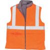 Hi-Vis Body Warmer, Unisex, Grey/Orange, Cotton/Polyester, Zipper Closure, S thumbnail-0