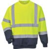 Hi-Vis Sweatshirt, Unisex, Yellow/Navy Blue, L thumbnail-0