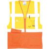 Hi-Vis Vest, Unisex, Yellow/Orange, Polyester, Zipper Closure, 2XL thumbnail-0