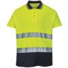 Two Tone Polo Shirt, Yellow/Navy Blue, Cotton, Short Sleeve, L thumbnail-0