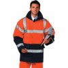 Jacket, Orange/Navy Blue, Polyester, L thumbnail-1