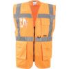 Hi-Vis Vest, Unisex, Orange, Polyester, Zipper Closure, 2XL thumbnail-0