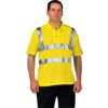 Polo Shirt, Yellow, Polyester, Short Sleeve, XL thumbnail-0