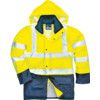 Sealtex, Hi-Vis Jacket, Unisex, Navy Blue/Yellow, Polyester, Studded Storm Flap/Two Way Zipper Closure, Packaway Hood, XL thumbnail-0