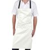 Bib Apron, Reusable, White, Cotton/Polyester, One Size thumbnail-0