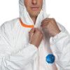 CHA5, Chemical Protective Coveralls, Disposable, Type 3/4/5/6, White, Tyvek® 800, Zipper Closure, Chest 36-27", S thumbnail-3