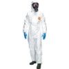 CHZ5, Chemical Protective Coveralls, Disposable, Type 3/4/5/6, White, Laminates, Zipper Closure, Chest 36-27", S thumbnail-0