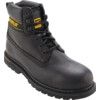 Holton, Mens Safety Boots Size 8, Black, Leather, Steel Toe Cap thumbnail-0