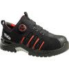 Exalter Unisex Safety Trainers, Size 10, Black/Red, ESD, Microfibre Upper, Aluminium Toe Cap, S3, EN ISO 20345:2011 thumbnail-1