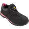 Women's Safety Trainers, Size 6, Black, Leather Upper, Steel Toe Cap, S1P, EN ISO 20345:2011 thumbnail-0