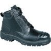 Unisex Safety Boots Size 6, Black, Leather, Steel Toe Cap thumbnail-0