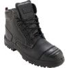 Unisex Safety Boots Size 10, Black, Leather, Steel Toe Cap thumbnail-0