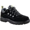 Unisex Safety Trainers, Size 11, Black, Suede Leather Upper, Steel Toe Cap, S1P, EN ISO 20345:2011 thumbnail-0