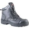 Unisex Safety Boots Size 12, Black, Leather, Steel Toe Cap thumbnail-0