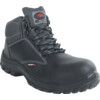 Unisex Safety Boots Size 10, Black, Leather, Water Resistant thumbnail-0