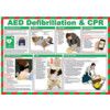 AED Defibrillation & Cpr Safety Poster Laminated 590mm x 420mm thumbnail-0