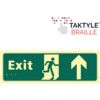 Exit Running Man Sign Arrow Up Taktyleph 450mm x 150mm thumbnail-0