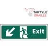 Exit Running Man Sign Arrow Down / Left Taktyle 450mm x 150mm thumbnail-0