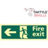 Fire Exit Running Man Sign Arrow Left Taktyleph 450mm x 150mm thumbnail-0