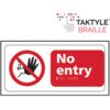 No Entry Sign, Taktyle Sheet, Self Adhesive, Fixing Method 300mm x 150mm thumbnail-0