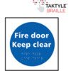 Fire Door Keep Clear Sign -Taktyle 150mm x 150mm thumbnail-0