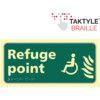 Refuge Point Wheelchair Sign -Taktyleph 300mm x 150mm thumbnail-0