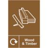 Wood & Timber Recycling Sign Self Adhesive Vinyl 150mm x 200mm thumbnail-0