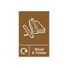 Wood & Timber Recycling Sign Self Adhesive Vinyl 200mm x 300mm thumbnail-0