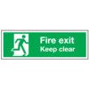 Fire Exit Keep Clear Vinyl Sign 450mm x 150mm thumbnail-0