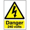 240 Volts Rigid PVC Danger Sign 148mm x 210mm thumbnail-0