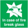 In Case of Fire Break Glass Vinyl Sign 100mm x 100mm thumbnail-0