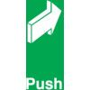 Fire Exit Push Arrow Right Vinyl Sign 50mm x 150mm thumbnail-0