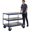 TABLE TOP SHELF TRUCKS 3 SHELF TIMBER 1200X800 BLUE thumbnail-3