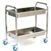 SI822Y STAINLESS STEEL TROLLEY 2 DEEP SHELVES thumbnail-0