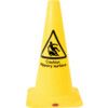 Caution Slippery Surface Cone, PVC, Yellow, Non-Reflective, 500mm thumbnail-0