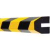 Collision Surface Protection Cover, Trapeze, Polyurethane, Yellow/Black, 1m x 40mm x 40mm thumbnail-0