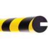 Collision Surface Protection Cover, Semi-Circular, Polyurethane, Yellow/Black, 5m x 40mm x 40mm thumbnail-0