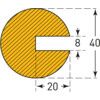 Collision Surface Protection Cover, Semi-Circular, Polyurethane, Yellow/Black, 5m x 40mm x 40mm thumbnail-2