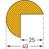 Collision Edge Protection Cover, Semi-Circular, Polyurethane, Yellow/Black, 5m x 40mm x 40mm thumbnail-1