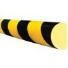 Collision Surface Protection Cover, Semi-Circular, Polyurethane, Yellow/Black, 5m x 40mm x 500mm thumbnail-0