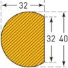 Collision Surface Protection Cover, Semi-Circular, Polyurethane, Yellow/Black, 5m x 40mm x 500mm thumbnail-1