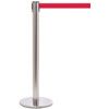 Red Retractable Belt Barrier, 2m, With Stainless Steel Post thumbnail-0