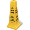 MULTILINGUAL CAUTION WET FLOOR SAFETY CONE 25" YELLOW thumbnail-0