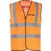 Hi-Vis Vest, Orange (2XL) C/W First Aider Black Text Front & Back thumbnail-0